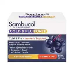 Woolworths Sambucol Cold & Flu Forte Capsules Pk 24 offer