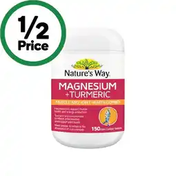 Woolworths Nature’s Way Magnesium & Turmeric Tablets Pk 150 offer
