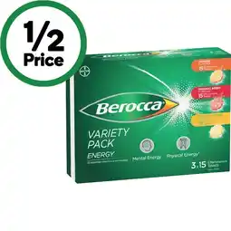 Woolworths Berocca Energy Effervescent Variety Pack Tablets Pk 45 offer