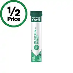 Woolworths Nature’s Own Magnesium+ Energy Effervescent Pk 20 offer