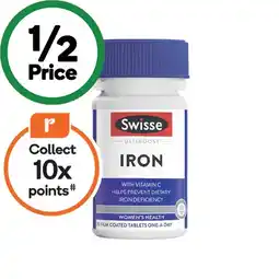 Woolworths Swisse Ultiboost Iron Tablets Pk 30 offer