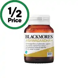 Woolworths Blackmores Ashwagandha+ Tablets Pk 60 offer