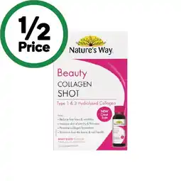 Woolworths Nature’s Way Beauty Collagen Shots 10 x 50ml offer