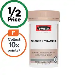 Woolworths Swisse Ultiboost Calcium + Vitamin D Tablets Pk 150 offer