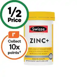 Woolworths Swisse Ultiboost Zinc+ Tablets Pk 120 offer