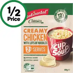 Woolworths Continental Cup a Soup 50-75g Pk 2 offer