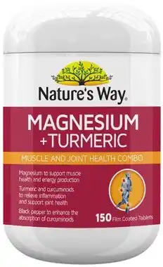 Coles Nature's Way Magnesium + Turmeric Tablets 150 Pack offer