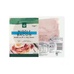 Woolworths Woolworths Middle Bacon 1 kg – From the Fridge offer