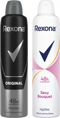 Coles Rexona Antiperspirant Aerosol Deodorant 250mL offer