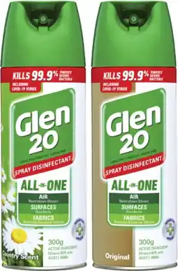 Coles Glen 20 Disinfectant Spray 300g offer