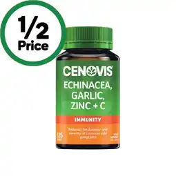 Woolworths Cenovis Echinacea, Garlic, Zinc + C Tablets Pk 125 offer