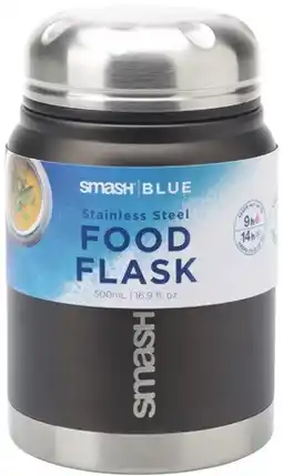 Coles Smash Blue Stainless Steel Food Flask 500mL offer