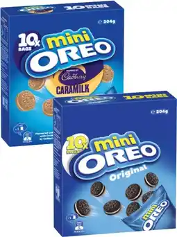 Coles Oreo Multipack Mini Creme Biscuits 204g offer