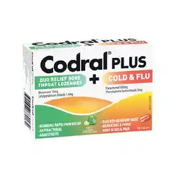 Woolworths Codral Plus Cold & Flu Tablets + Sore Throat Lozenges Pk 32 offer