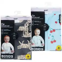 Woolworths Bonds Zippy Wondersuit Assorted Pk 1 offer