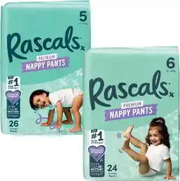 Coles Rascals Premium Nappy Pants 22 Pack-29 Pack offer