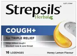 Coles Strepsils Herbal Cough+ Lozenges 16 Pack offer