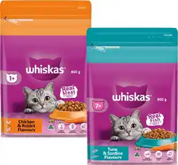 Coles Whiskas Dry Cat Food 800g offer