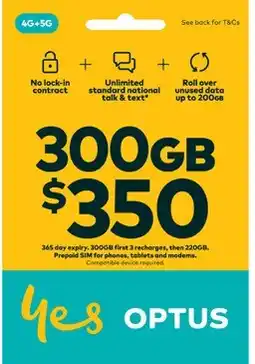 Coles Optus $350 Prepaid SIM Starter Kit offer
