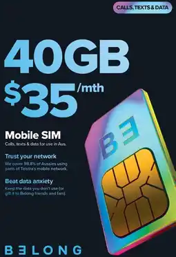 Coles Belong $35 Mobile SIM offer
