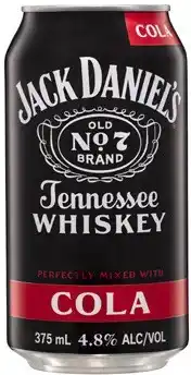 Coles Jack Daniels & Cola Cans 6x375mL offer