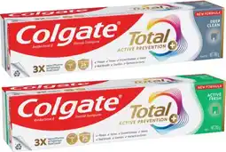 Coles Colgate Total Active Deep Clean or Fresh Toothpaste 200g offer
