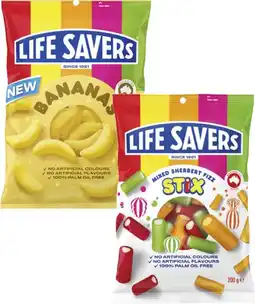 Coles Life Savers Lollies 150g-200g offer