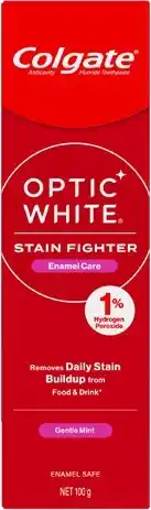 Coles Colgate Optic White Stain Fighter Whitening Toothpaste 1% Hydrogen Peroxide 100g offer