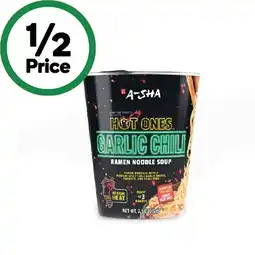 Woolworths A-Sha Hot Ones Noodle Cup 72g offer