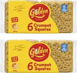 Coles Golden Crumpet Squares 6 Pack 425g offer