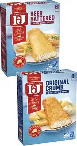 Coles I&J Frozen Fish Fillets 425g offer