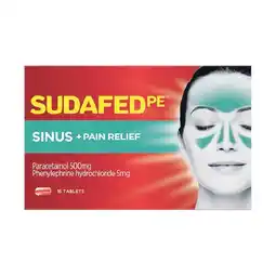 Woolworths Sudafed PE Sinus & Pain Relief Tablets Pk 16 offer