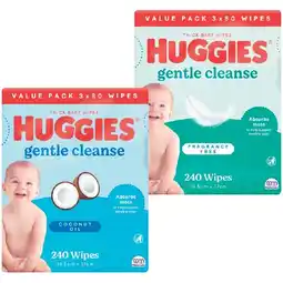 Woolworths Huggies Baby Wipes Pk 240 offer
