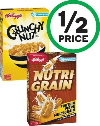 Woolworths Kellogg’s Nutri-Grain 290g or Crunchy Nut Corn Flakes 380g offer