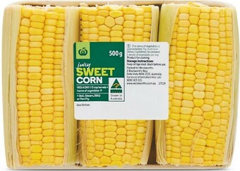 Woolworths Australian Sweet Corn or Polka Dot Corn 500g Pack offer