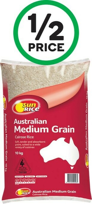 Woolworths SunRice White Medium Grain Rice 10 kg offer