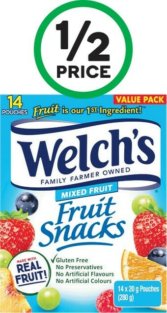 Woolworths Welch’s Fruit Snacks 280g Pk 14 offer