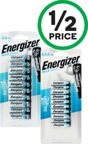 Woolworths Energizer Max Plus AA or AAA Pk 16 offer