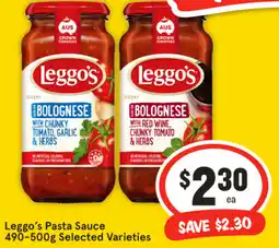 IGA Leggo's Pasta Sauce offer