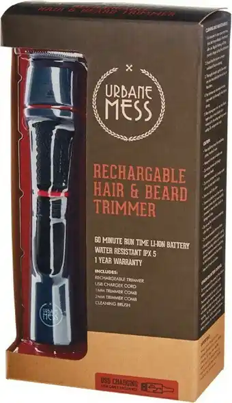 Woolworths Urbane Mess Rechargeable Hair & Beard Trimmer offer