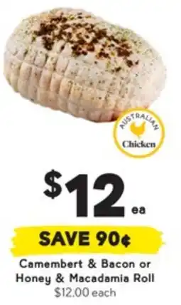 Drakes Camembert & Bacon or Honey & Macadamia Roll offer