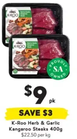 Drakes Herb & Garlic Kangaroo Steaks offer