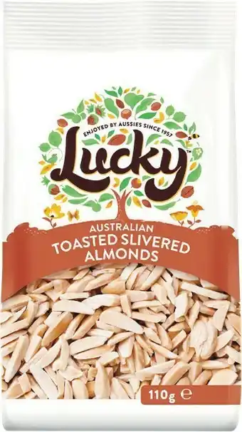 Woolworths Lucky Nuts Toasted Slivered Almonds 110g offer