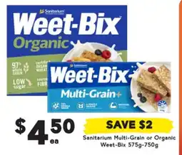 Drakes Multi-Grain or Organic Weet-Bix offer