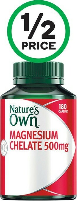 Woolworths Nature’s Own Magnesium Chelate 500mg Capsules Pk 180^ offer