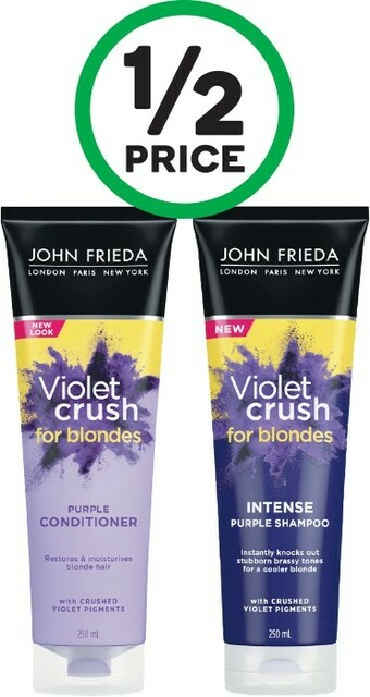 Woolworths John Frieda Violet Crush Purple Shampoo or Conditioner 250ml offer