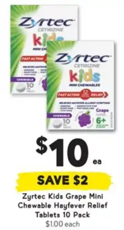 Drakes Kids Grape Mini Chewable Hayfever Relief Tablets offer