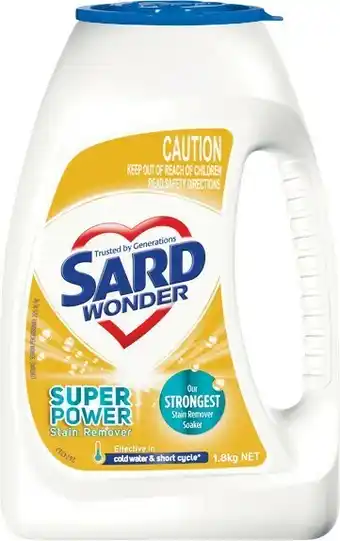 Woolworths Sard Wonder Super Power Stain Remover Powder Soaker 1.8 kg offer
