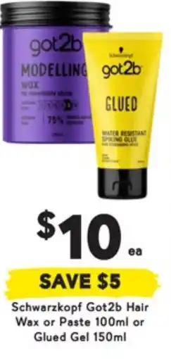 Drakes Got2b Hair Wax or Paste or Glued Gel offer