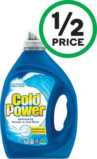 Woolworths Cold Power Advanced Clean Laundry Liquid 1.8-2 Litre or Powder 1.8-2 kg offer